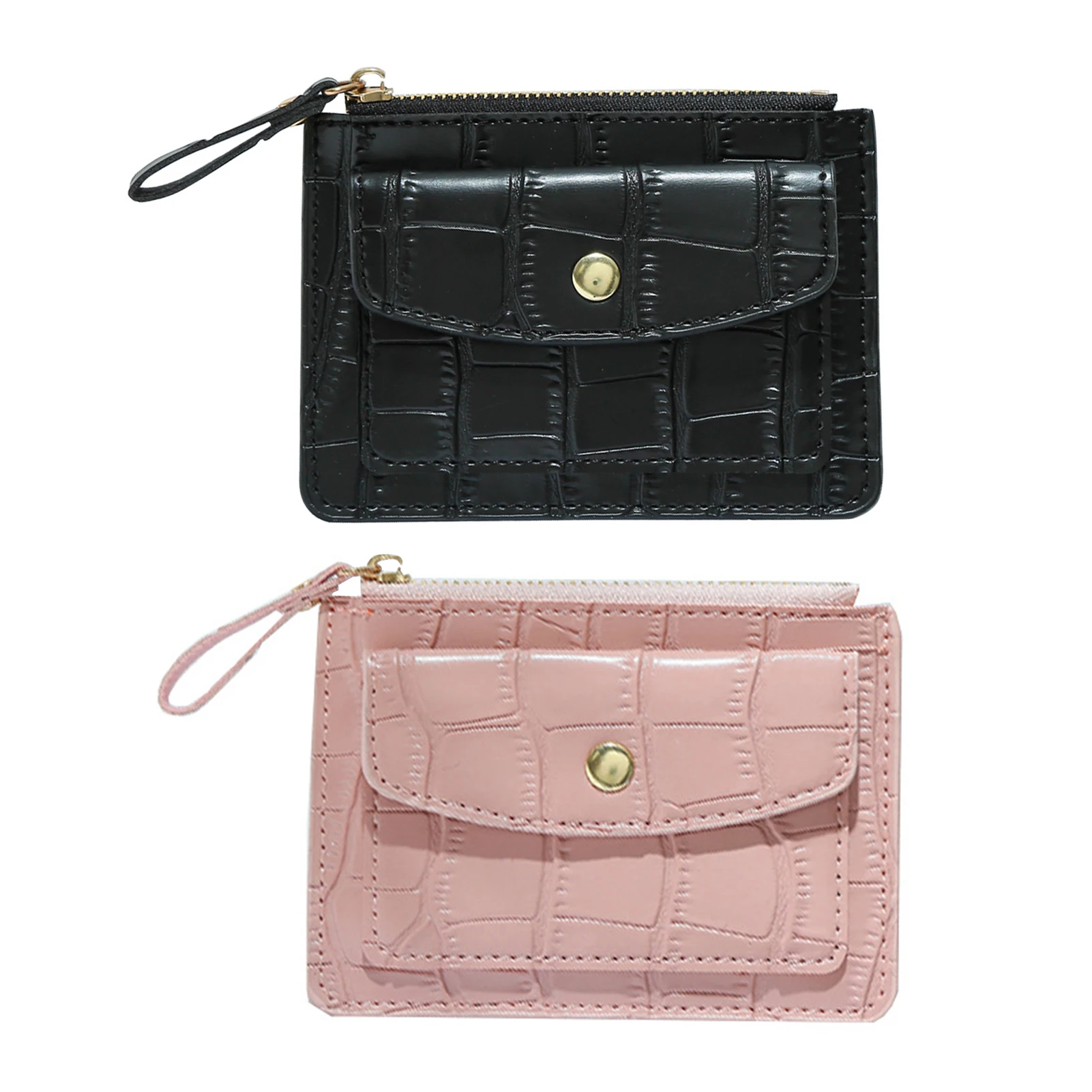 محافظ بطباعة تمساح للإناث ، حقيبة بطاقات وردية وسوداء ، محفظة عملات معدنية رائعة ، محافظ مدمجة ، تصميم عصري ، درجة عالية ، فاخرة