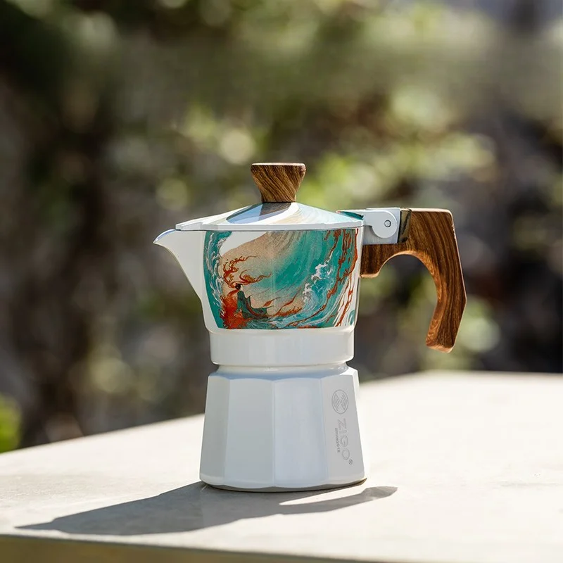 

*Mocha Pot Household Outdoor Single Valve One Cup Shenlong Edition Coffee Pot Espresso Extractor