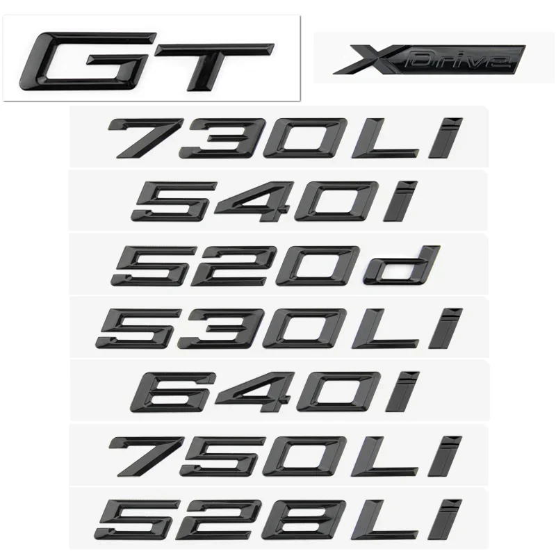 

3D Letter Sticker for BMW 5 6 7 Series Car Tuning M 525i 540i 520d 630i 730Li 750Li GT Trunk Tail Marker Emblems car accessories