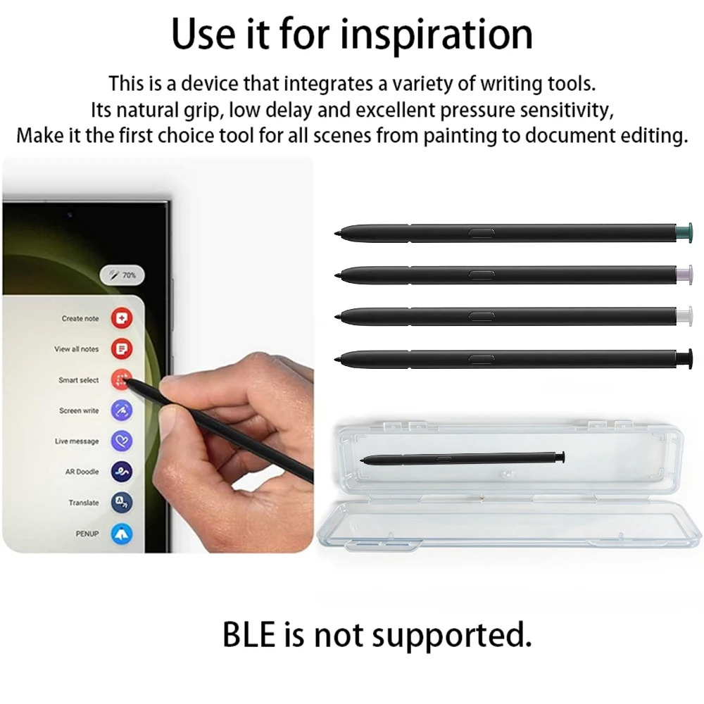 Ersatz-S-Pen-Set für Samsung Galaxy S23 Ultra SM-S918, Stift mit Touch-Funktion und zusätzlichen Stiftspitzen + transparente, weiche TPU-Handyhülle. – Detail 4