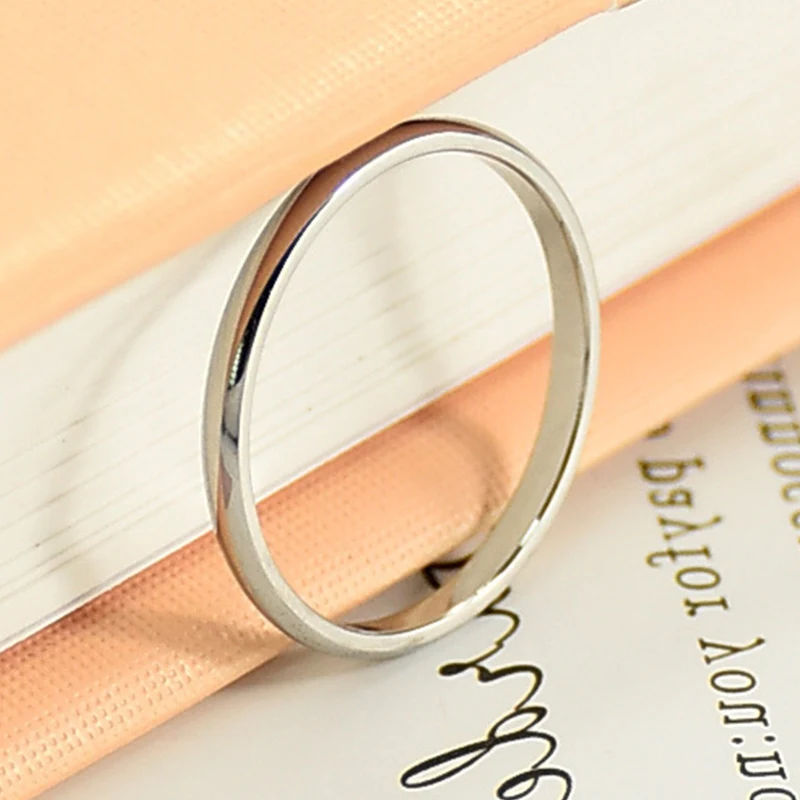 DARHSEN Fashion Jewelry Simple Women Rings Solid Polished Stainless Steel Black Silver Rose gold Color US size 3 4 5 6 7 8