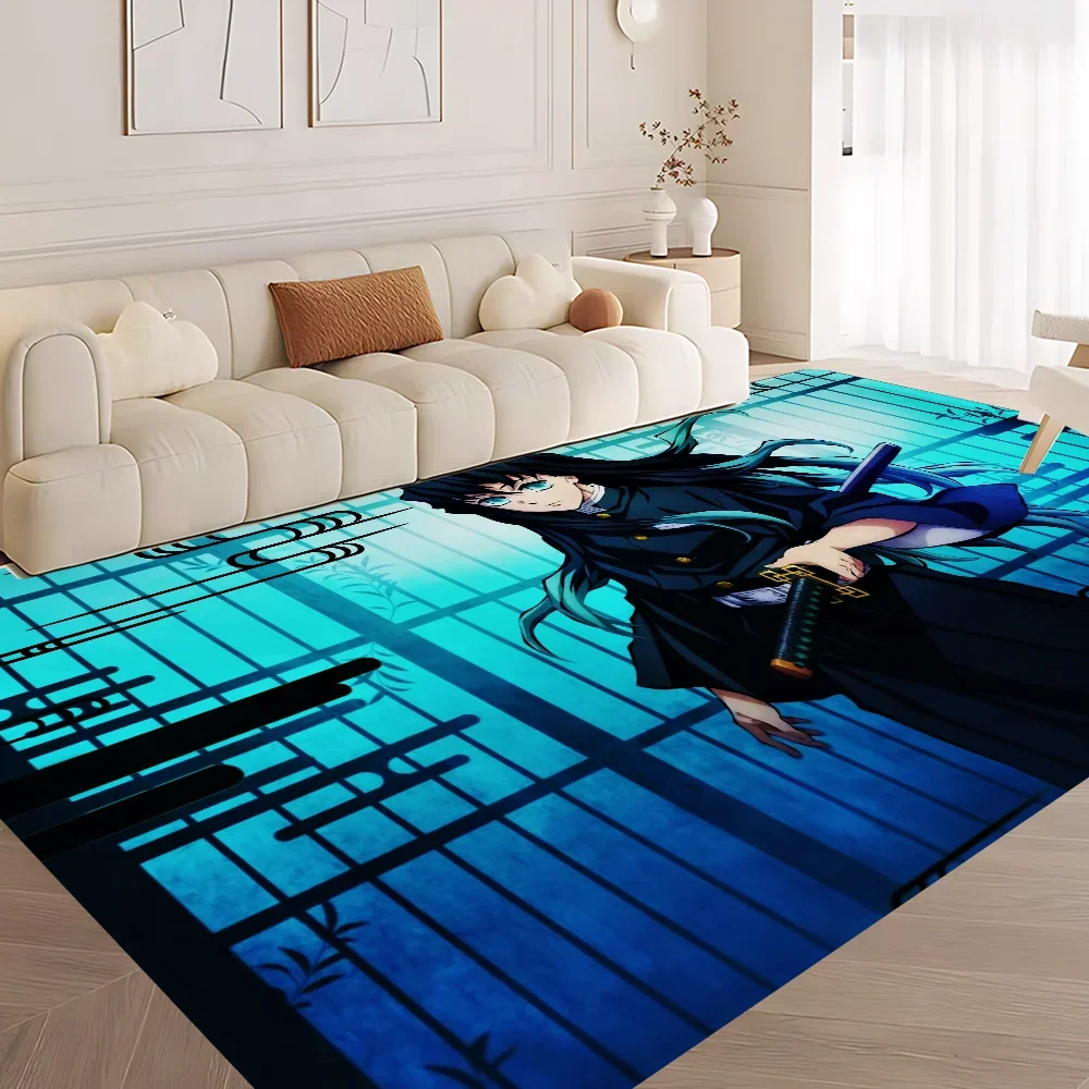 Anime Muichiro T-tokito Hallway Carpet Washable Non-Slip Living Room Sofa Chairs Area Mat Kitchen Doormat Area Rug