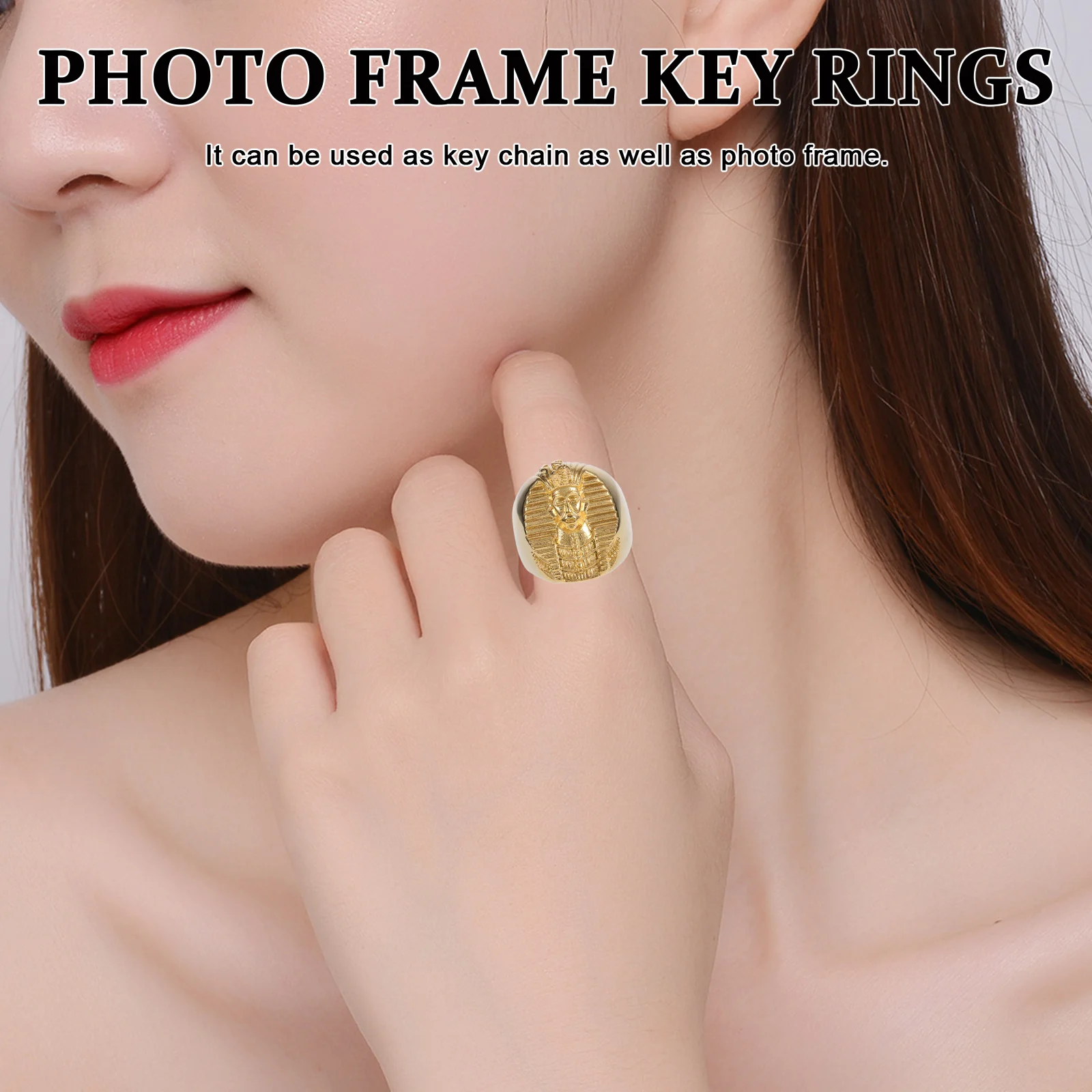 

Men Golden Ring Retro Egyptian Style Comfortable Fit Stainless Steel Exquisite Gift for Special Occasions Ring for Men