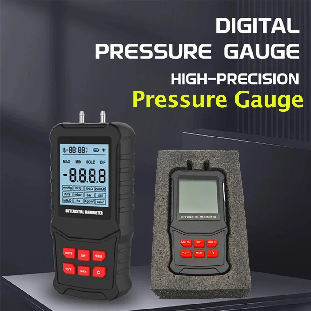 Digital Manometer Air Pressure Meter Differential Pressure Gauge tool Natural Gas Pressure Meter Negative pressure Gauge K20