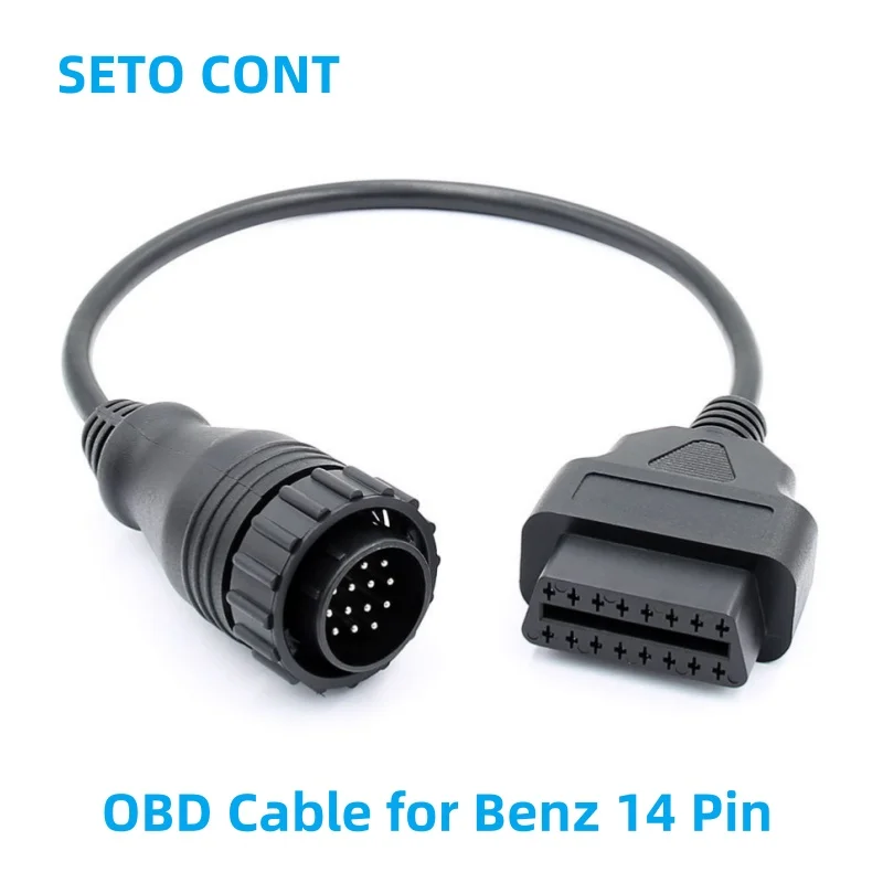 30 CM OBD Cable for Mercedes Benz  Sprinter 14 Pin Male to 16 Pin Female OBDII Extension Cable on MB Vehicle OBD2 Socket