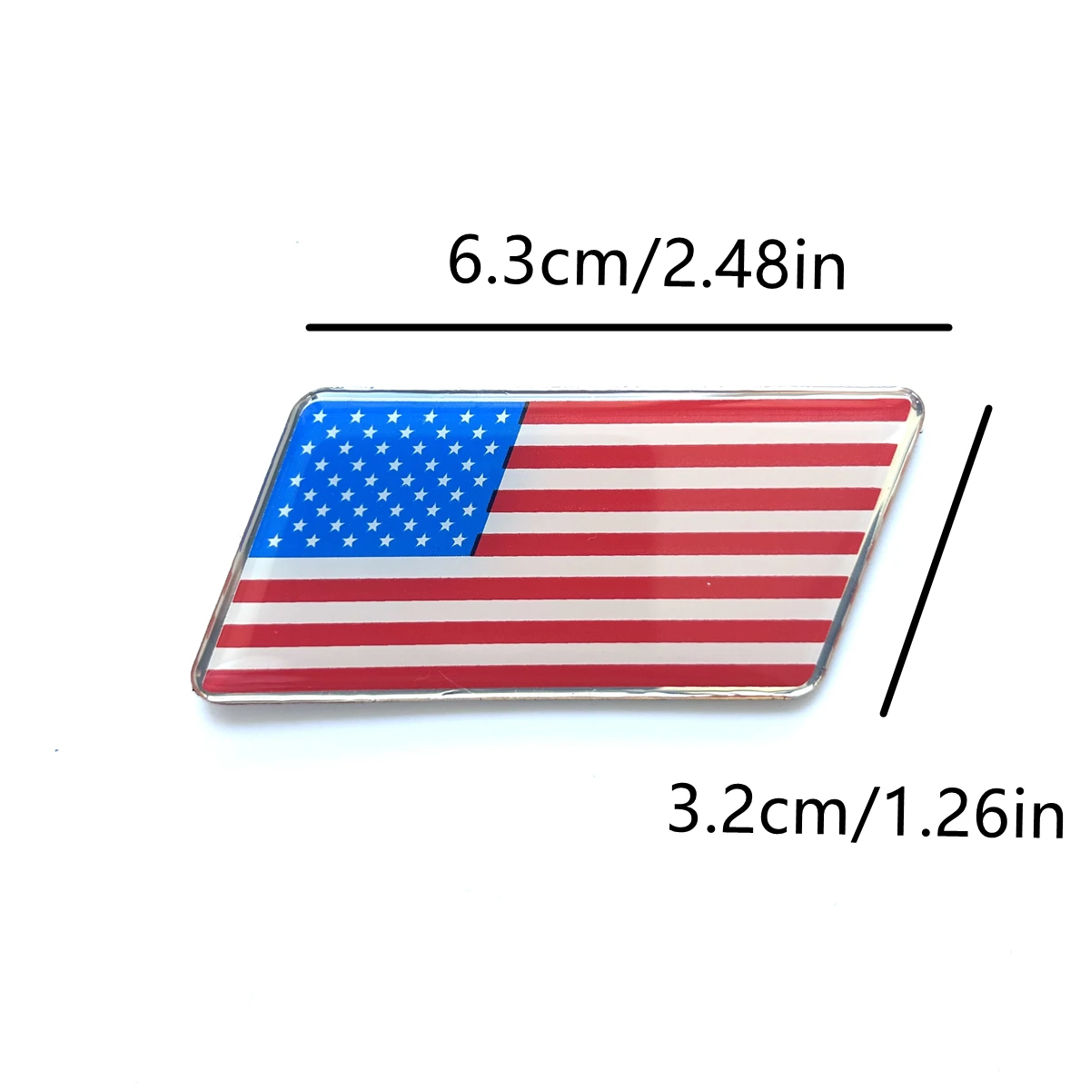 Aluminum alloy, American, British, French flag, net front grille, metal car logo, suitable for body trunk, rear side sticker - view 2