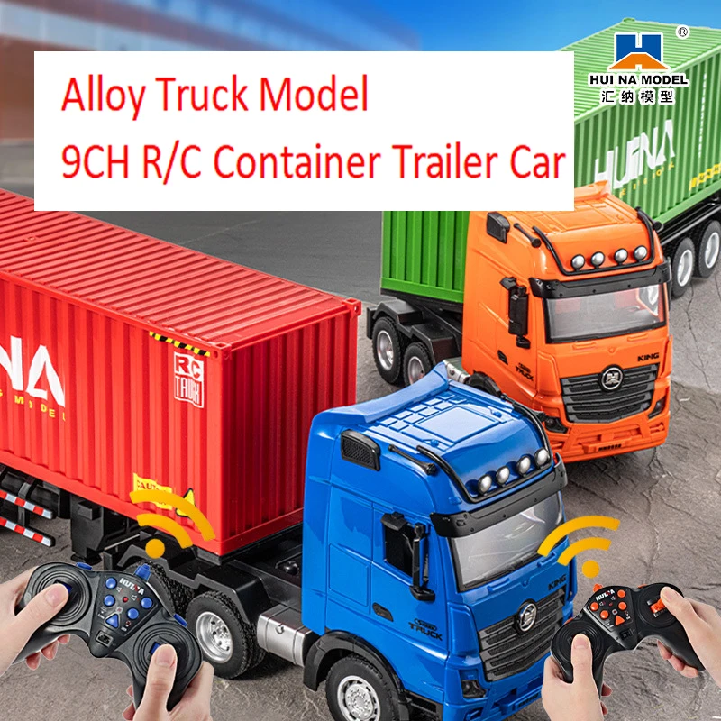 

Huina 1317 RC Container Trailer Truck Tractor NEW Model 1/18 Scale Alloy Remote Controlled Electric Truck Transport Cars Toys