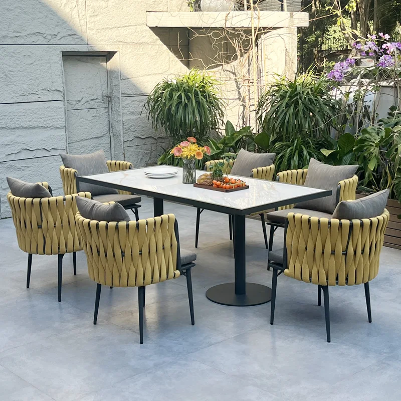 طقم طاولة وكرسي خارجي فناء فيلا شرفة مقاومة للماء