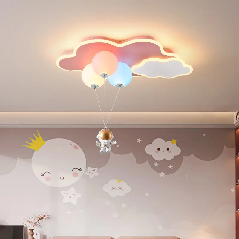 luz de teto creative cloud aviao para quarto infantil quarto princesa lustre balao led astronauta decoracao de casa meninos e meninas 01