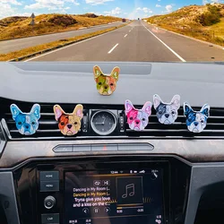 French Bulldog Auto Air Conditioner Outlet Decoration Dog Perfume Clip Air Freshener Car Tuyere Fragrance Car Ornament 6 styles