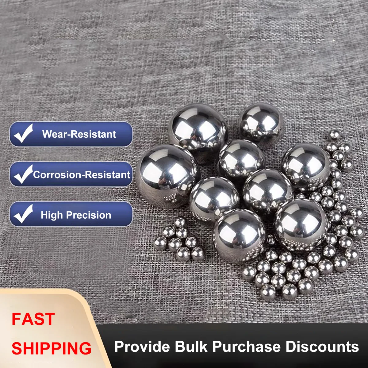 304 bolas de acero inoxidable diámetro 1 1,5 2 2,5 3 3.175 3,5 3,969 ~ 10mm rodamiento de precisión liso sólido rodamiento de bolas de acero cuentas de rodillos