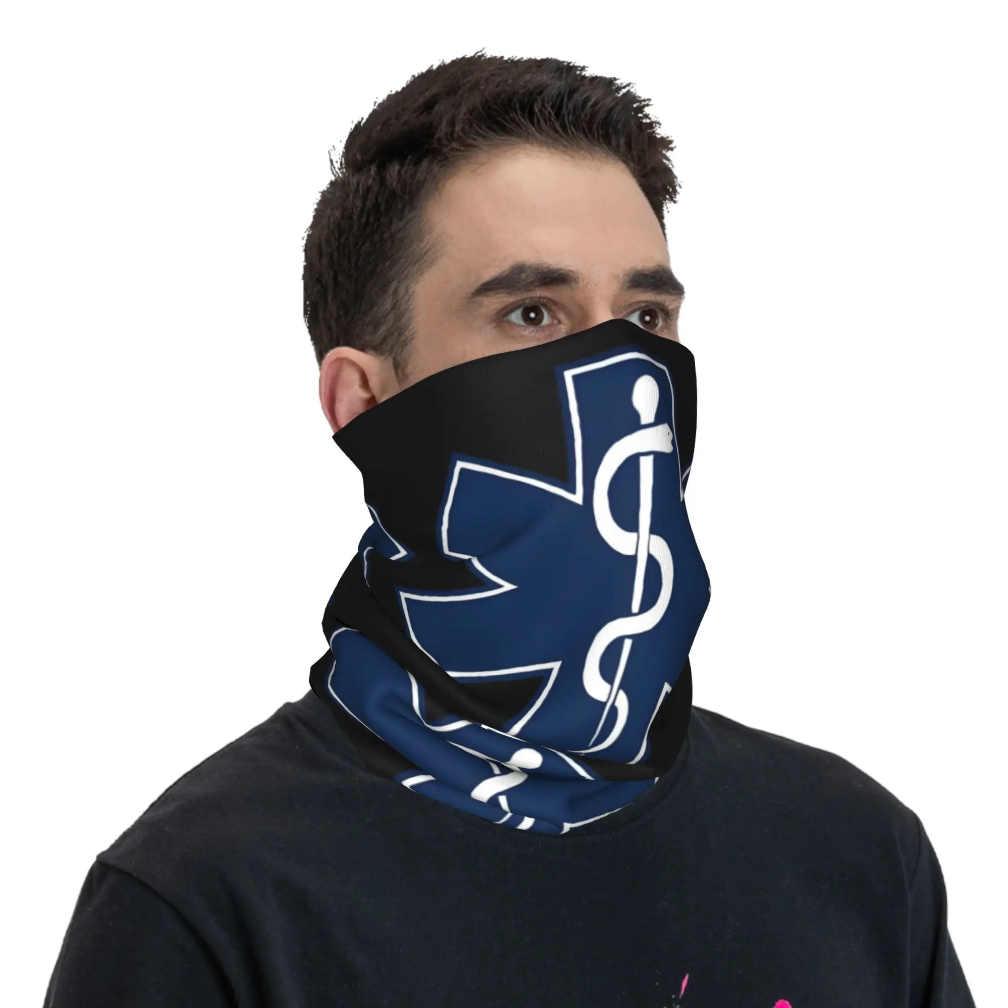 مخصص نجمة الحياة الشتاء عقال الرقبة أدفأ الرجال النساء المشي لمسافات طويلة الصيد وشاح أنبوبي خدمة الطوارئ الوجه باندانا الجراب