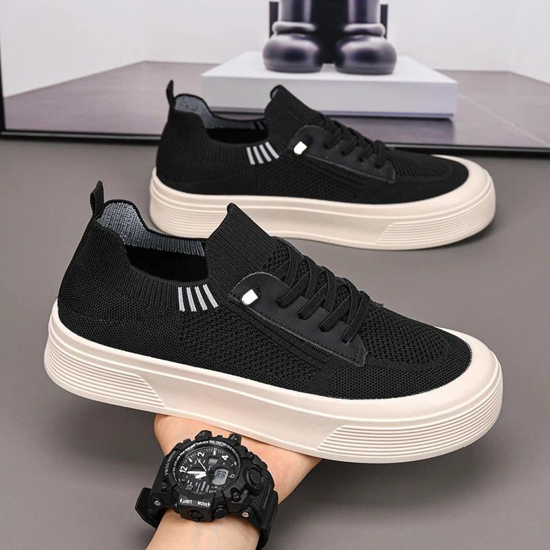 

Men's casual shoes, mesh perforated shoes, thick sole, anti slip and wear-resistant outdoor running shoes, sneakers