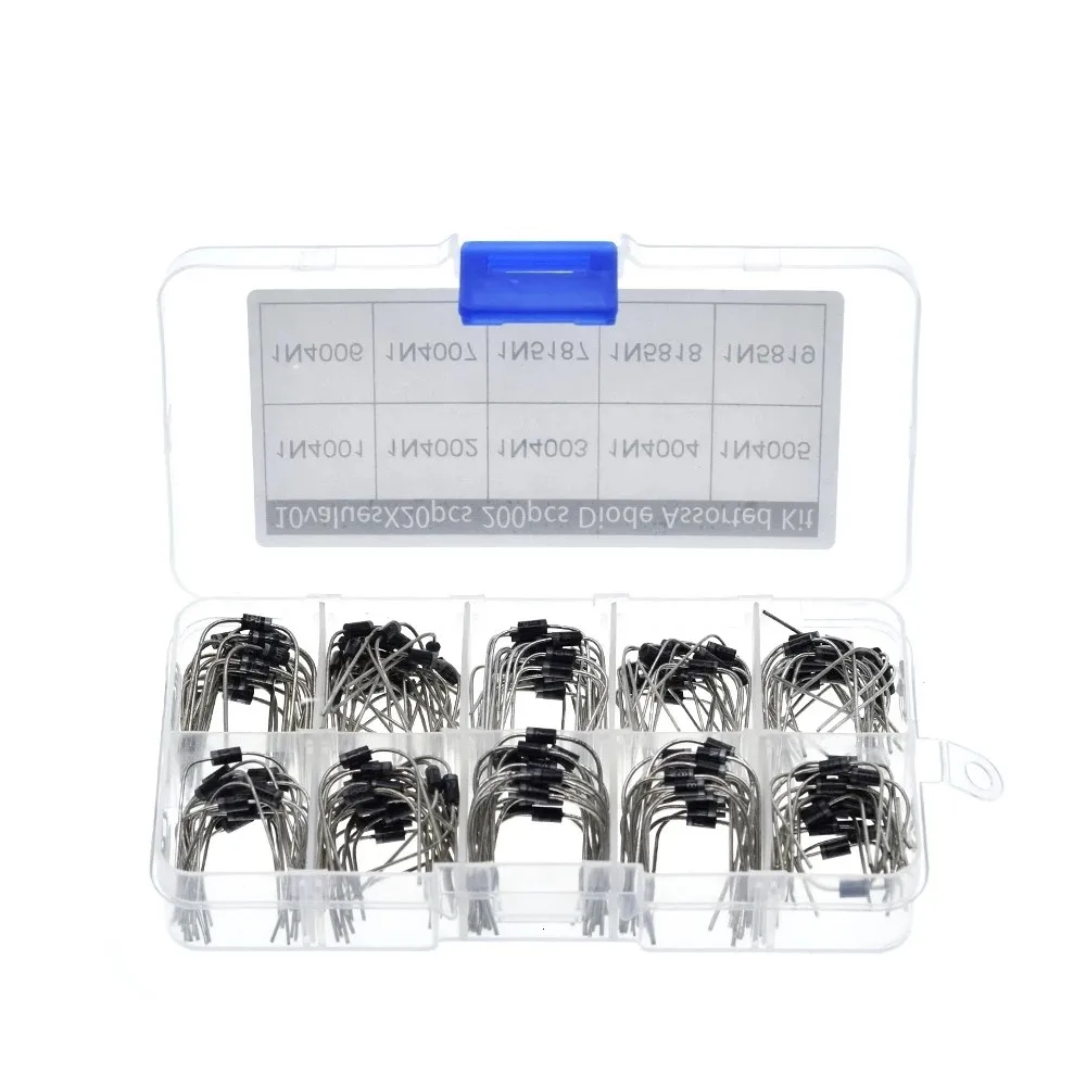 100Pcs 10 Values Rectifier Diode Assorted Kit 1N4001 1N4002 1N4003 1N4004 1N4005 1N4006 1N4007 1N5817 1N5818 1N5819 with Box