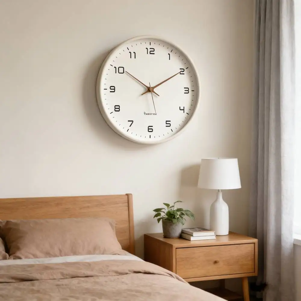 Nordische Minimalistische Holz-Wanduhr - Geräuschlos, Rustikale Natürliche Wanduhr für Zuhause, Küche, Wohnzimmer, Wandkunst