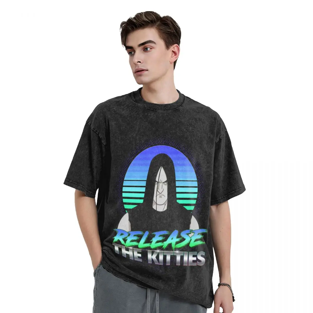 Release The Kitties. T-Shirt for a boy heavyweights oversized graphic tee clothing for men