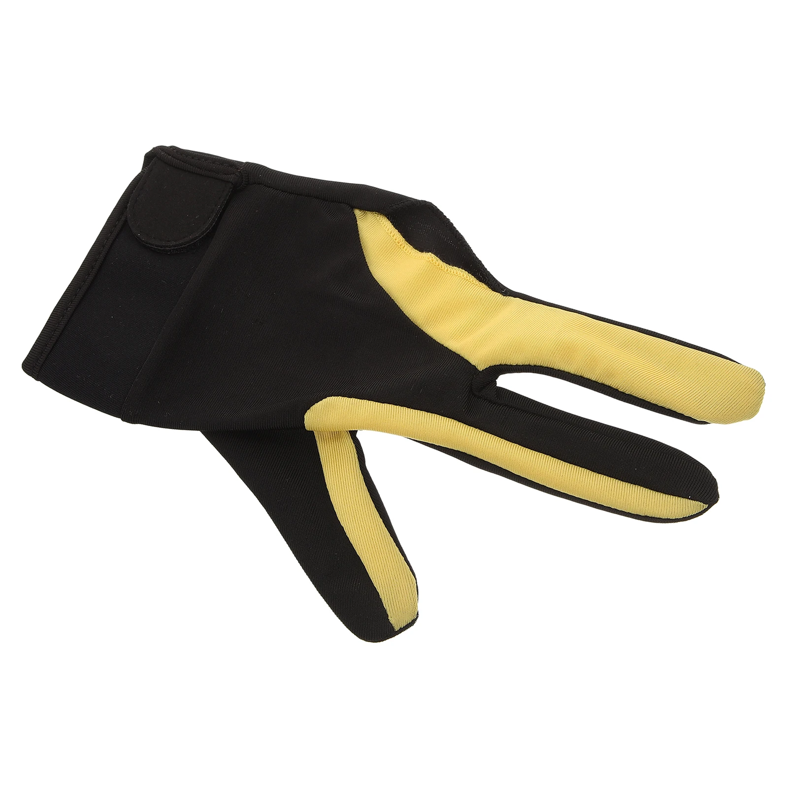 

Elastic 3Finger Snooker Glove Left Hand Yellow Fullfinger Breathable Antislip Durable Pool Billiard Gloves For Sweaty Hands