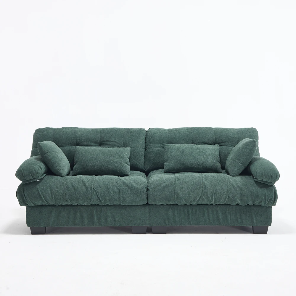 Cloud Couch Modular Sectional Sofa, Modern Loveseat Sectional Couches for Living Room,Deep Seat Modular Couch with Armrests Pillows,Comfy advanced flannelette Sofa for Bedroom(4pillow)