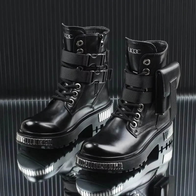 KTCZ 2025 Men High-Top Winter Boots White Velvet 3