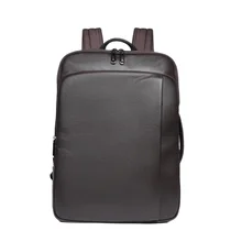 Men's Top Grain Leather Backpack Large Capacity Laptop Bag Business Travel Casual Soft Leather College Daypack