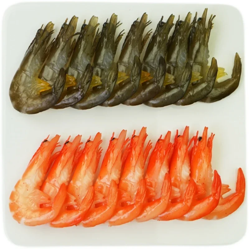 

5/10PCS Artificial Shrimp Model Realistic Fake Shrimp Realistic Shrimp Model PVC Food Crab