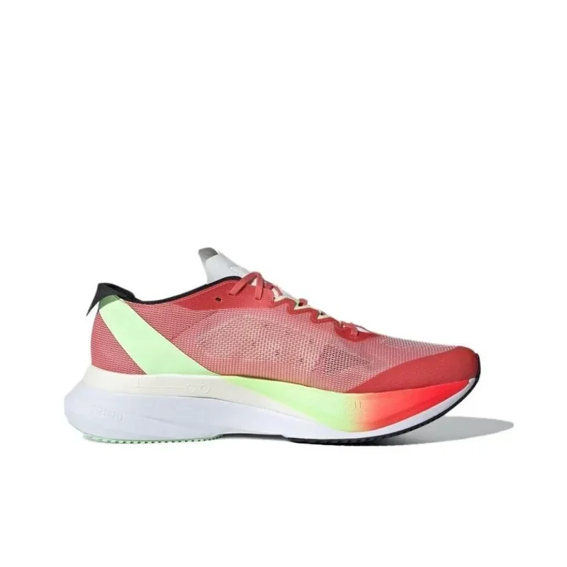 Adidas Adizero Boston 12 Comfortable Versatile Low Top Casual Running Shoes Men's & Women's Red & Yellow Green