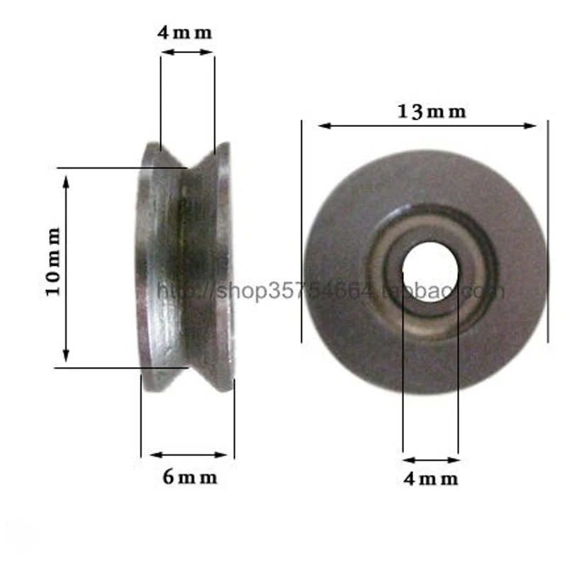 10pcs V624ZZ V Groove Ball Bearing Pulley For Rail Track Linear Motion System 4*13*6mm