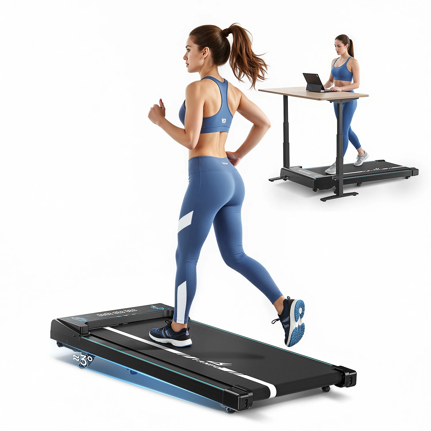 Portable Home For Commercial Treadmill Electric Incline Walk Cardio Sport Running Machine Steel Material Without Heart Rate Test
