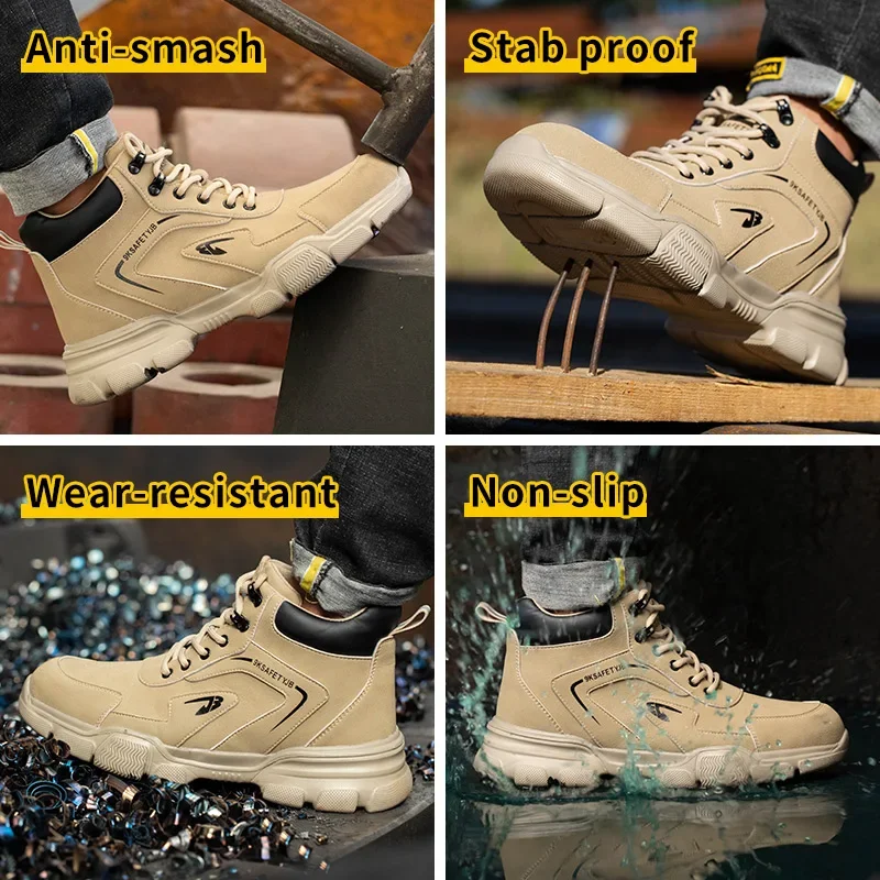 Scarpe antinfortunistiche da lavoro da uomo Scarpe da ginnastica da lavoro antiforatura Scarpe da lavoro indistruttibili da uomo Stivali da uomo Scarpe da uomo leggere Stivali antinfortunistici