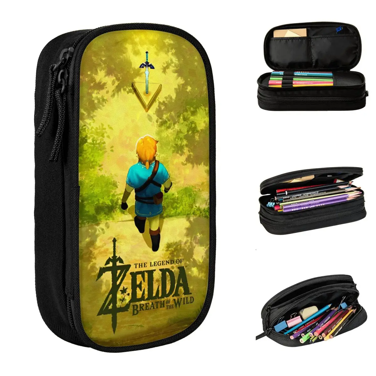 jogo zeldas legend pencil cases pen box bolsa para meninas e meninos grande capacidade presentes de escritorio 01