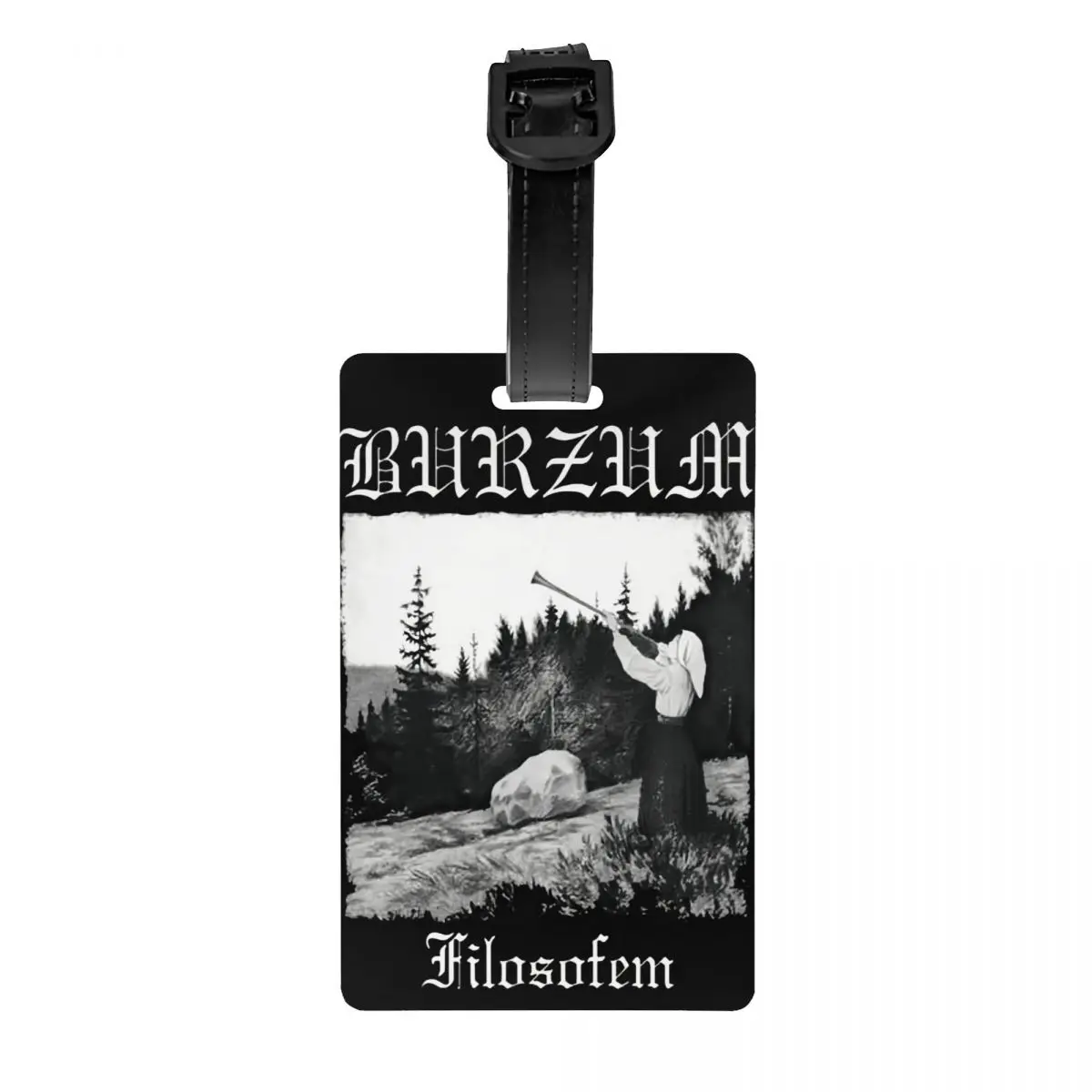 Custom Norway Black Metal Filosofem Burzums Band Rock Music Luggage Tag for Suitcases Privacy Cover Name ID Card