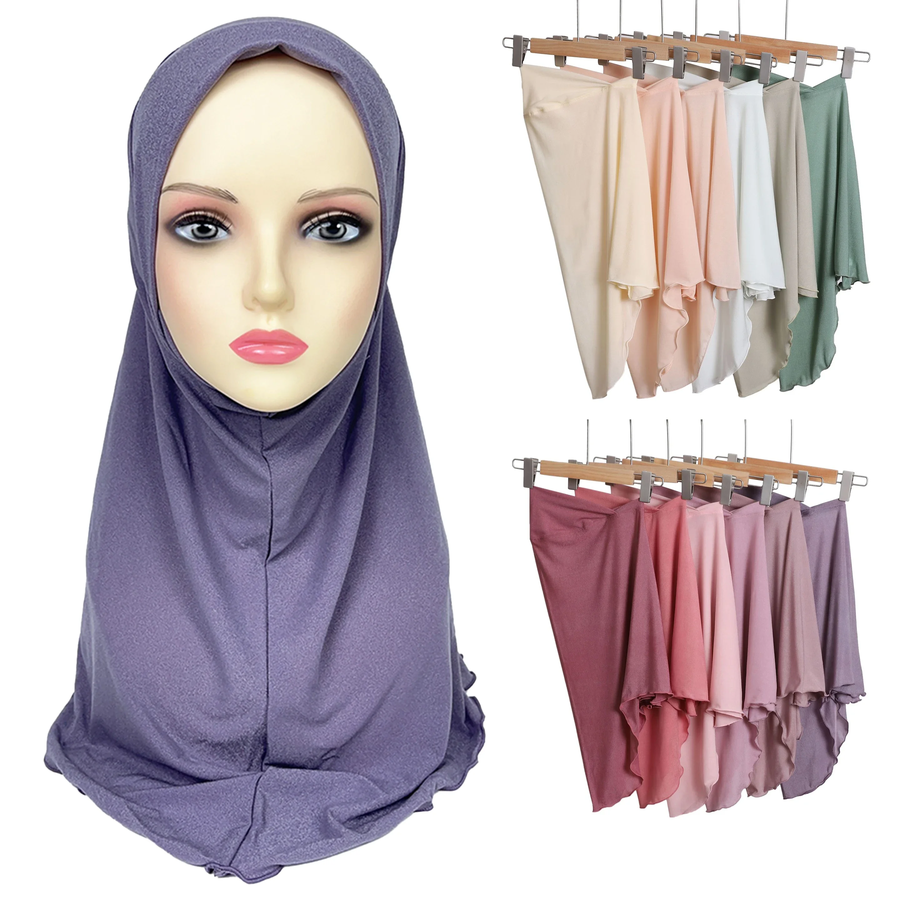 Made of Star Taosha Rectangle Wrap Around Headwear Soft Smooth Glittering As Beautiful As The Stars Solid Colours Headscarf