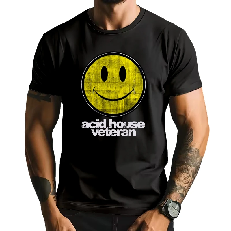 

Мужская футболка винтажная ACID House VETERAN улыбка дом музыка хиппи