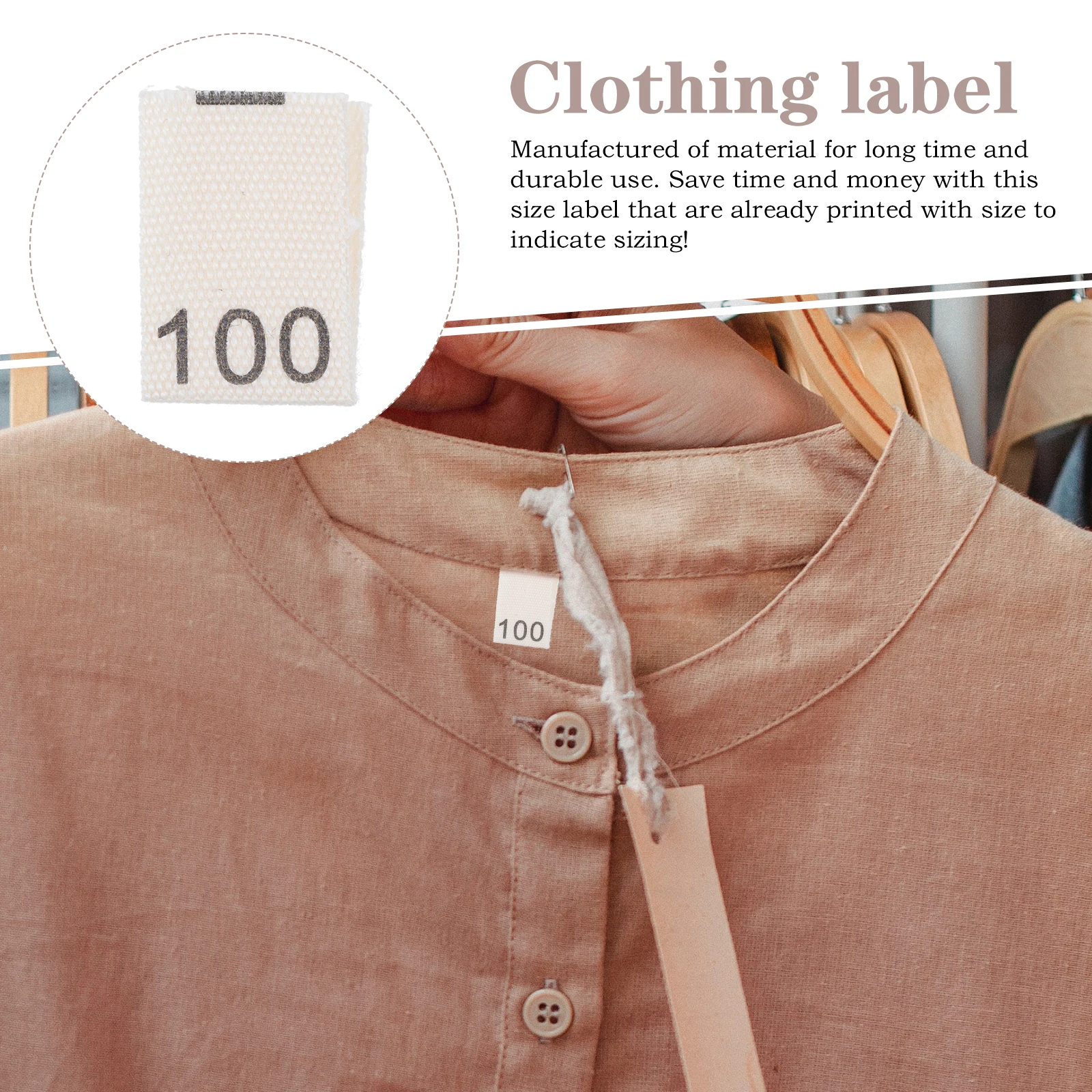 

200pcs Kids Clothing Size Labels Non Fade Sew On Folded Tags Easy Accessory Garment Marks Clothes Sorting