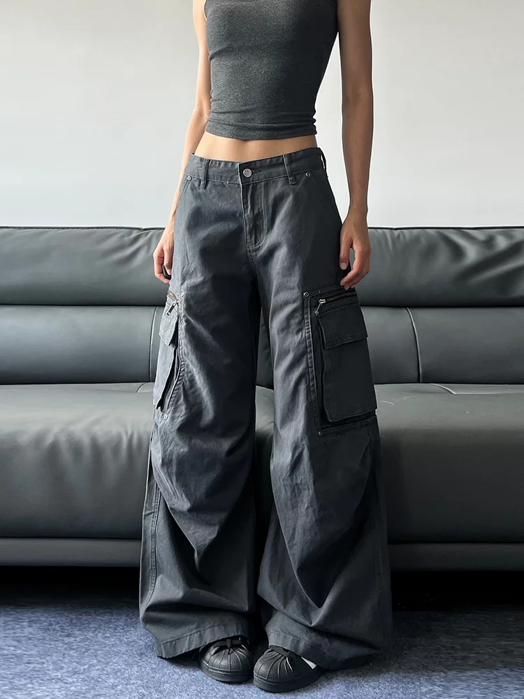 

Американские ретро-брюки унисекс с широкими штанинами, свободные повседневные прямые длинные брюки, модные