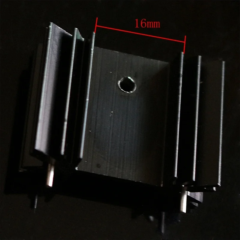 アルミデュアルピンヒートシンク,プラムブロッサムヒートシンク,-220専用パッケージ,ブラック34x12x25mm, 10個