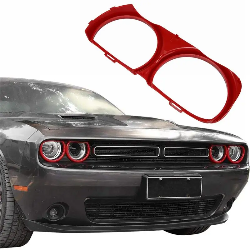A13F-For Dodge Challenger 2015-2021 Front Headlight Lamp Bezel Trim 68259053AB 68259052AB Car Parts