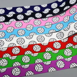 DHK 50yards Volleyball Ball Sport Printed Grosgrain Ribbon Accessories Headwear Decoration Collar DIY Sewing Craft S2455