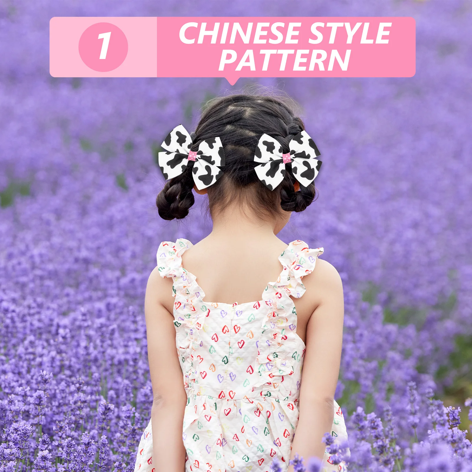 

2 шт., милые заколки для волос с бантом и принтом коровы для девочек и женщин, подходят для различных случаев, заколка с бантом и принтом коровы, головной убор для девочек