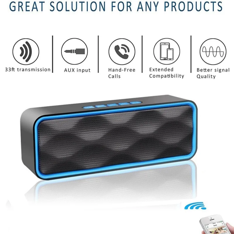 Powerful Caixa De Som Bluetooth Speakers 2 Channel Stereo Sound Box Portable Sound Column with FM TWS Outdoor Bass Subwoofer USB