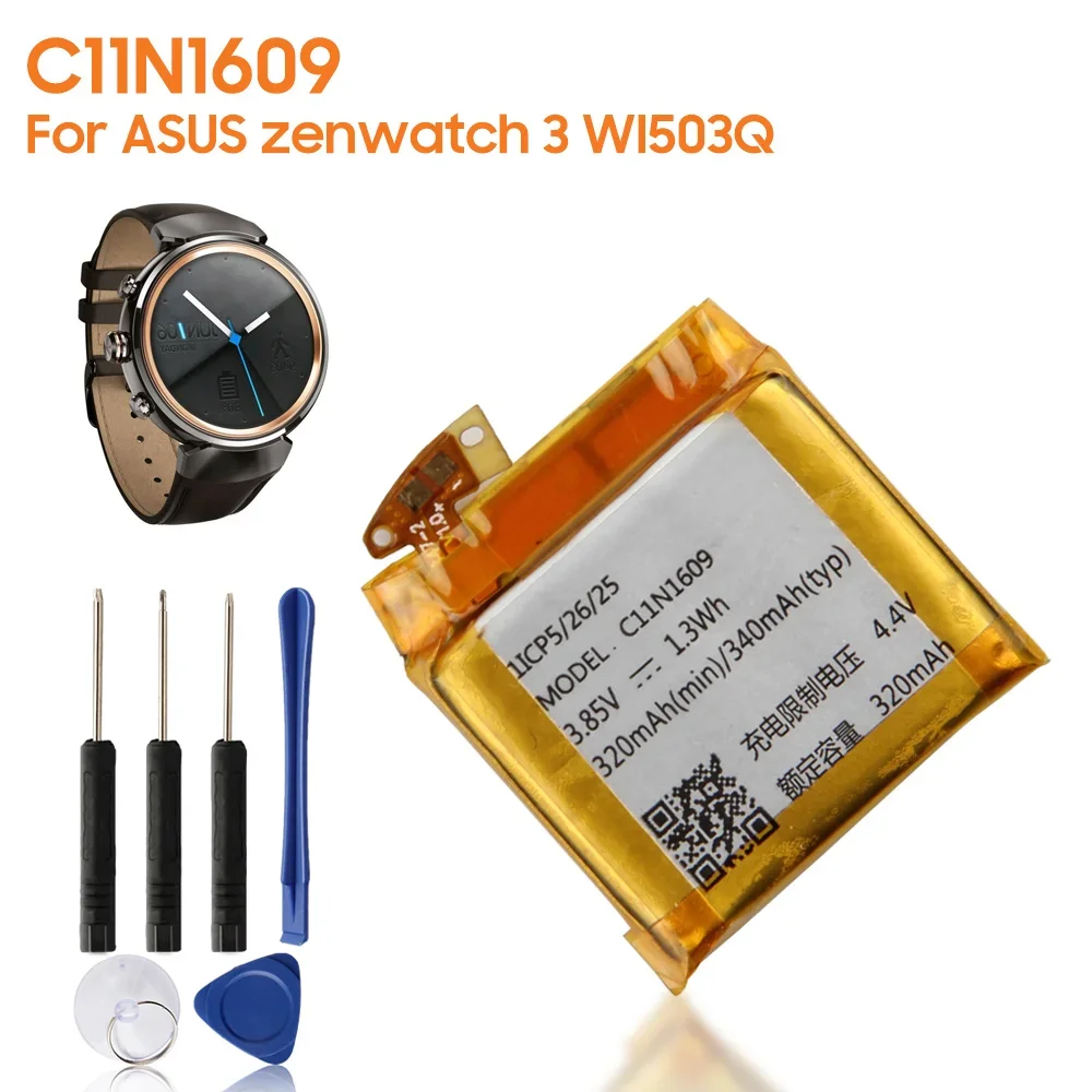 

New Replacement Battery C11N1609 For ASUS zenwatch 3 WI503Q Powerful Rechargeable Batteries 340mAh High Capacity