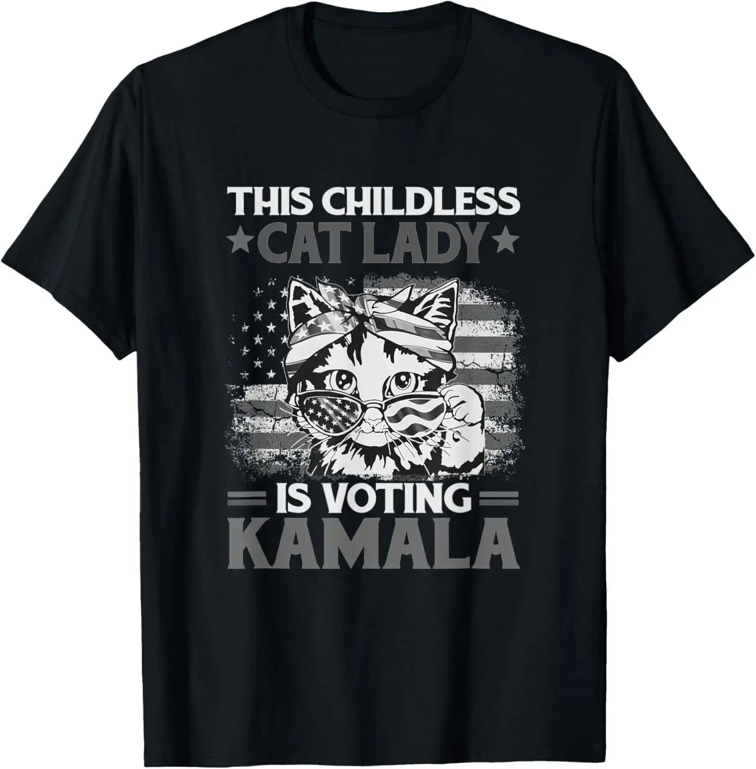 Cat Ladies for Kamala Funny Cat 2024 President Kamala Harris T-Shirt