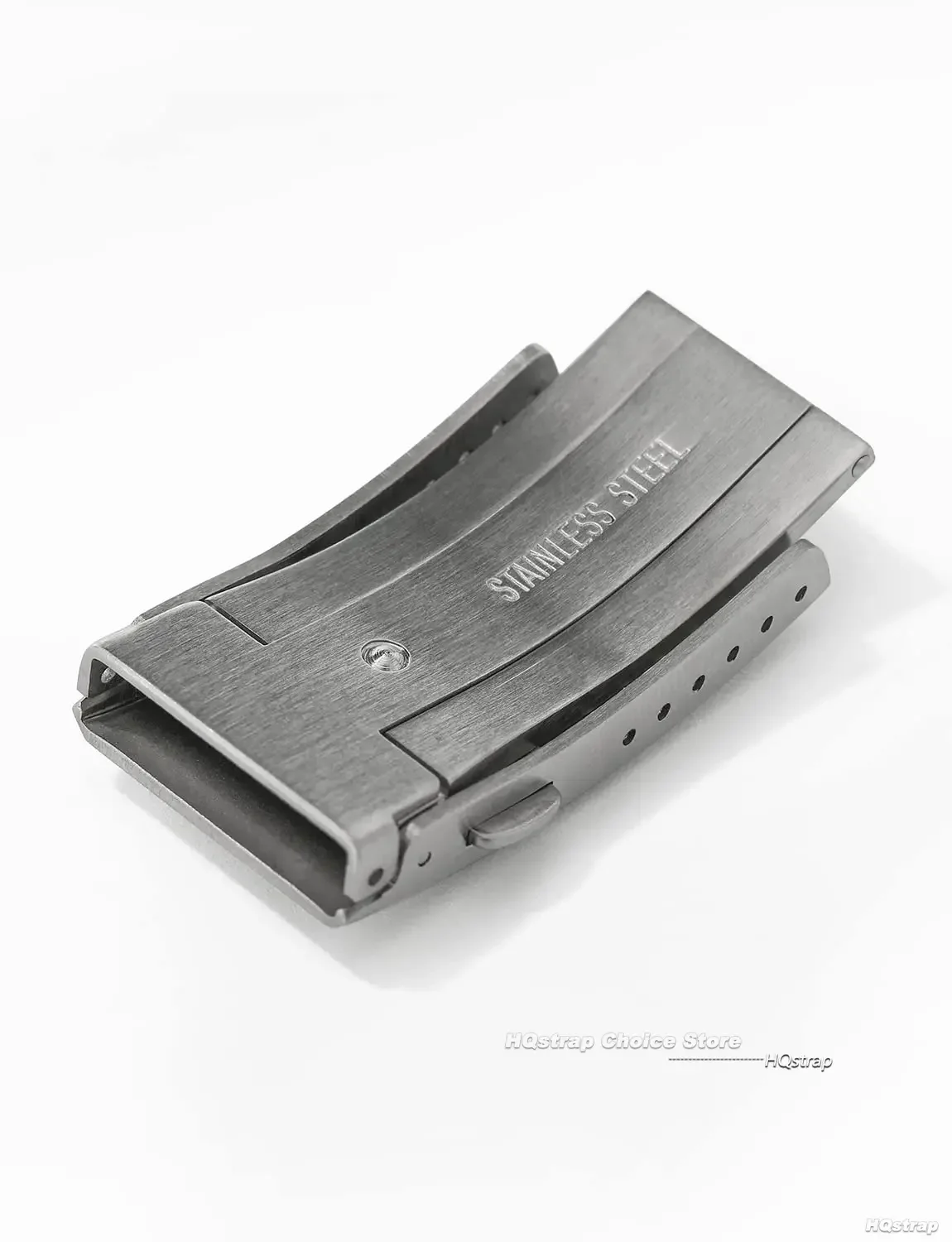 Verlängerte, gefaltete, solide Uhrenschnalle für Seiko 18 mm, 20 mm, 22 mm, silberfarbener Doppeldruck-Sicherheits-gefräster Verschluss, Edelstahl-Uhrenarmbandverschluss – Detail 4