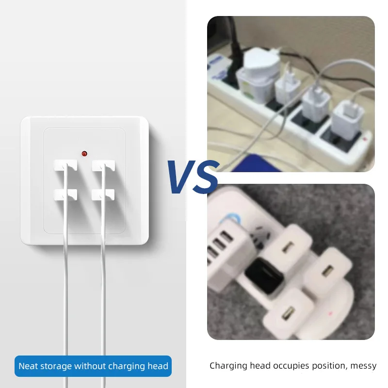 مقبس حائط USB عالمي، غرفة نوم مدمجة/بدلة مينغ 4 منافذ مقبس USB، مع ضوء LED، مقبس شحن الهاتف المحمول 2.1A #3