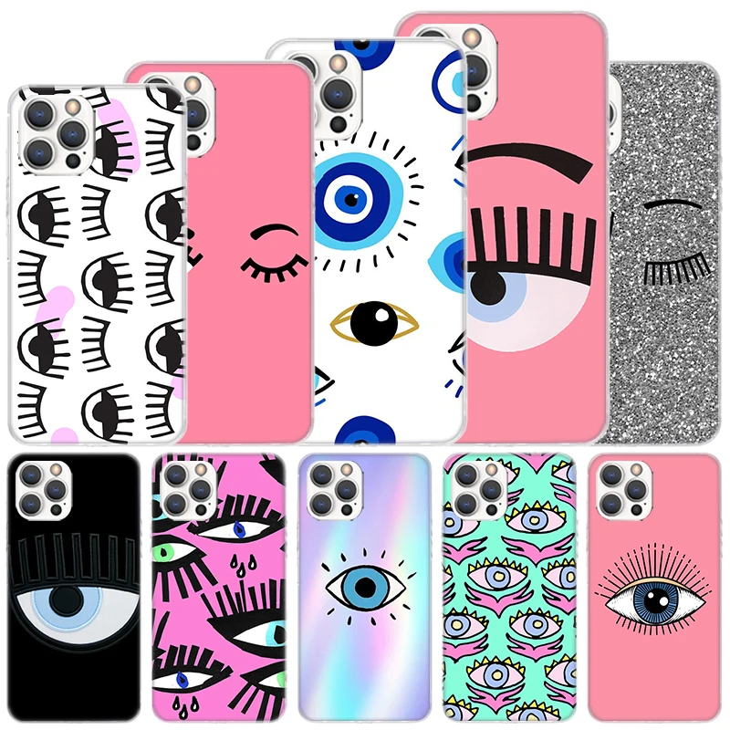 Ferragnies Eyes Chiara Soft Case For iPhone 16 15 Plus 11 12 13 Mini 14 Pro Max Apple Phone Cover X XS XR SE 7 8 SE Coque 11 12 