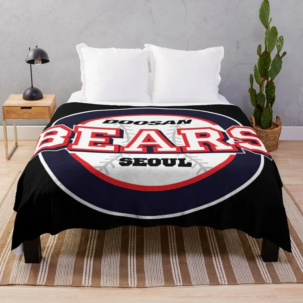 

DOOSAN BEARS Throw Blanket halloween For Sofa Thin Cute Plaid Blankets