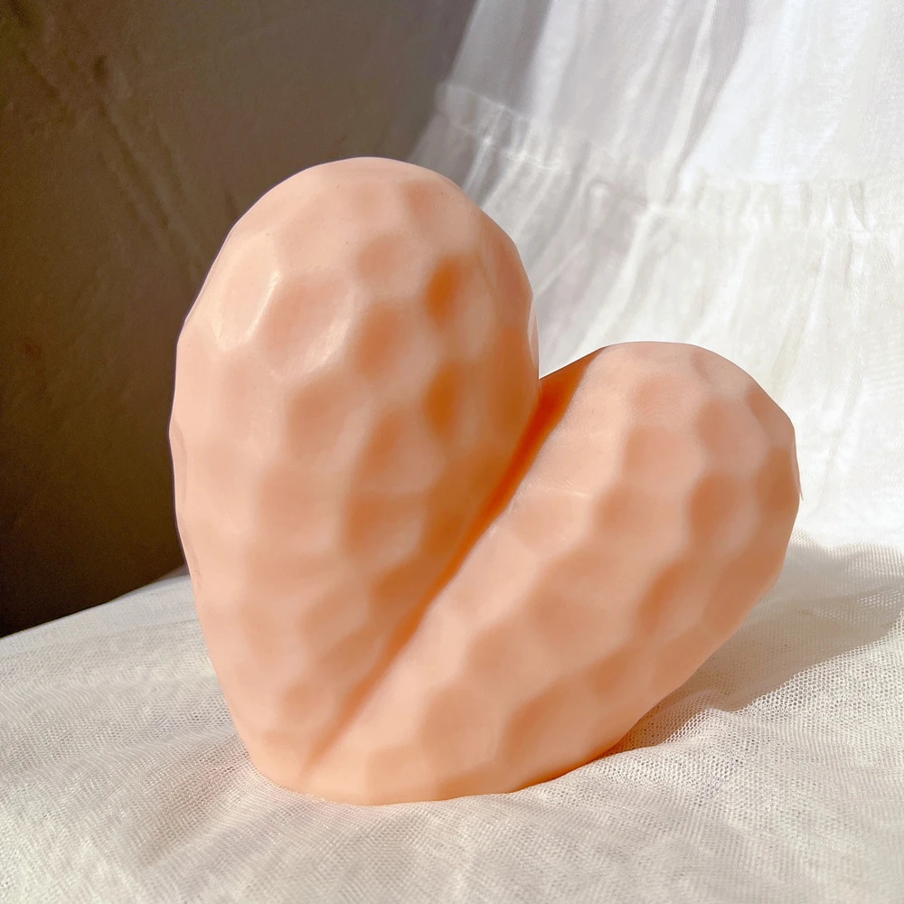 Diamond Heart Stand Shape Candles Molds Valentine Day Gifts Geometric Love Soy Wax Silicone Mould Wedding Gift Table Decoration