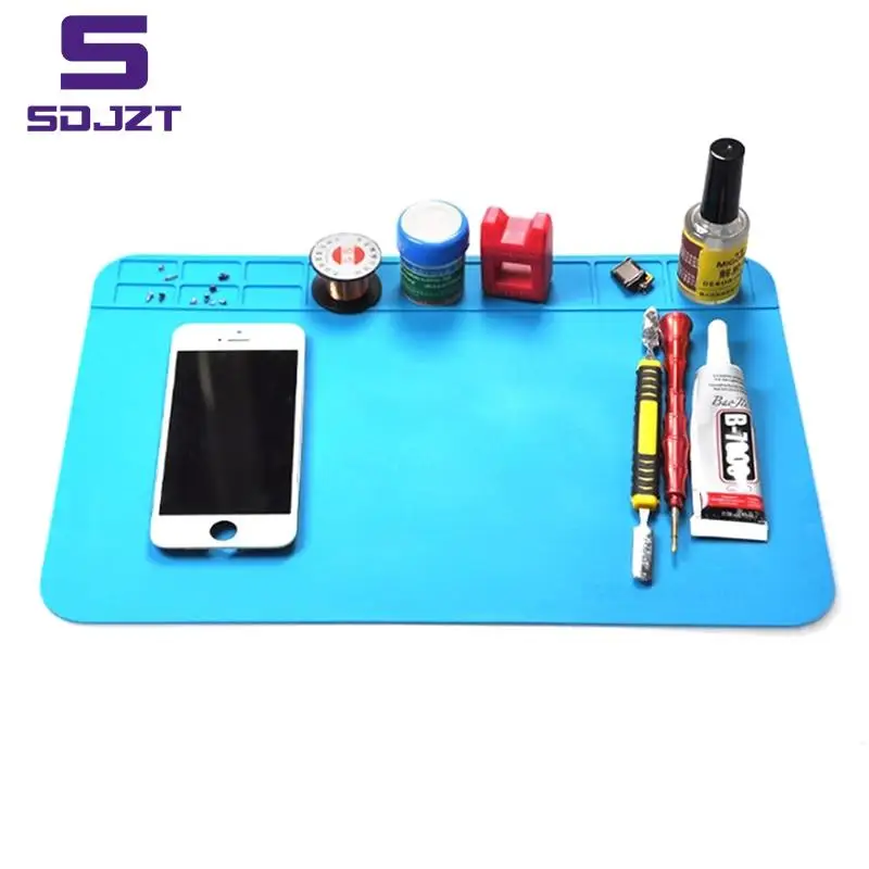 ซิลิโคนเมนบอร์ดซ่อมอิเล็กทรอนิกส์เสื่อ Multi การจัดวางส่วนประกอบกันน้ำที่วางทัพพีสำหรับคอมพิวเตอร์โทรศัพท์30*20ซม.