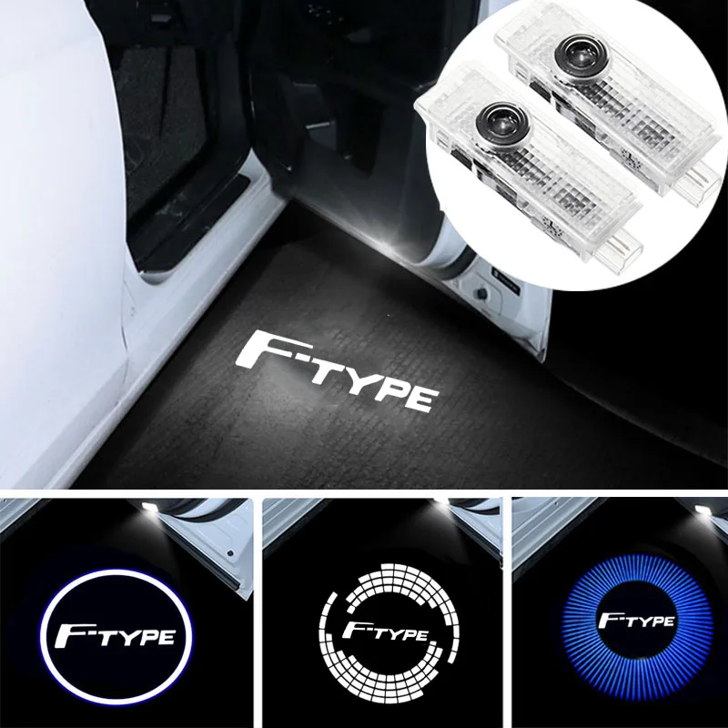 2PCS Car Door Welcome Shadow Atmosphere LED Projector Ghost Logo Lamps For Jaguar F‑TYPE 2013‑2019 Auto Modification Accessories