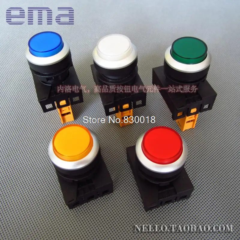 [ SA ]Imports EMA indicator 22mm convex cover E2I2 *  L red yellow blue and white LED DC6/12/24V--10PCS/LOT